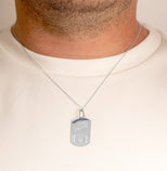 .925 Sterling Silver Engravable Football Sports Dog Tag Pendant Necklace