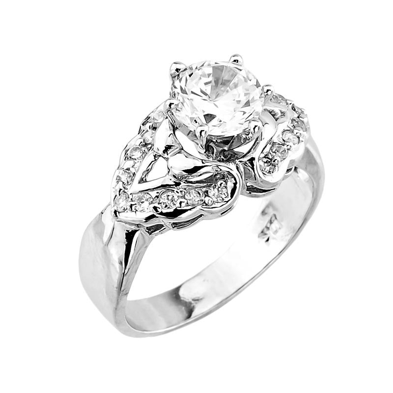 14k Gold CZ Engagement Ring