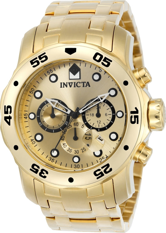 Invicta Men's 0074 Pro Diver Quartz Chronograph Gold Dial Watch