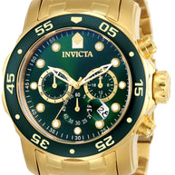 Invicta Men's 0075 Pro Diver Quartz Chronograph Green Dial Watch