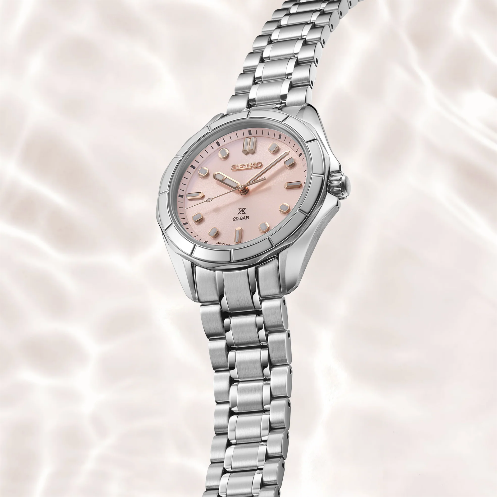 Seiko SUR597 Prospex Sea Stainless Steel Pink Dial Solar Women's Watch image 1