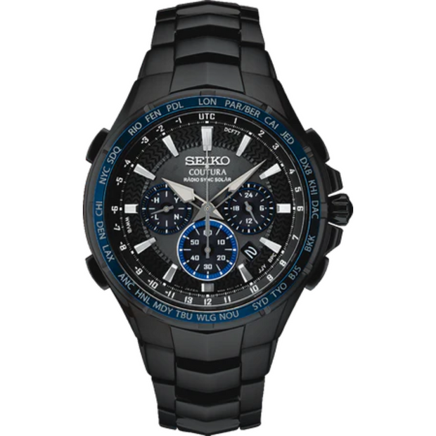 SSG021 Seiko Coutura Solar Chronograph Black Dial Men's Watch