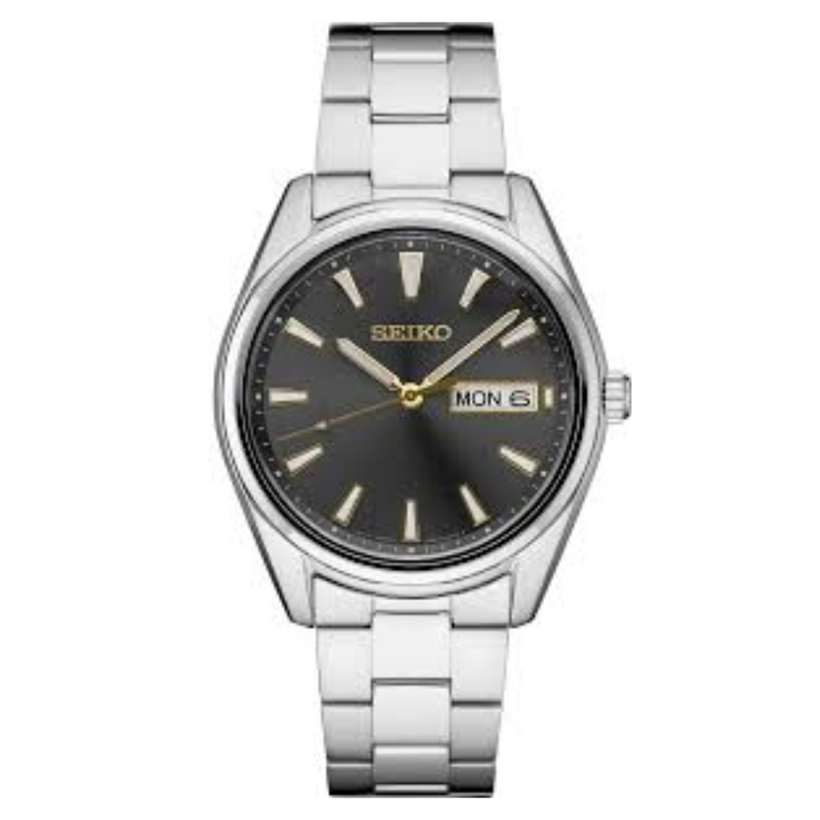 Seiko SUR343 Essentials Solar Gray Dial Silver Tone Men's Watch