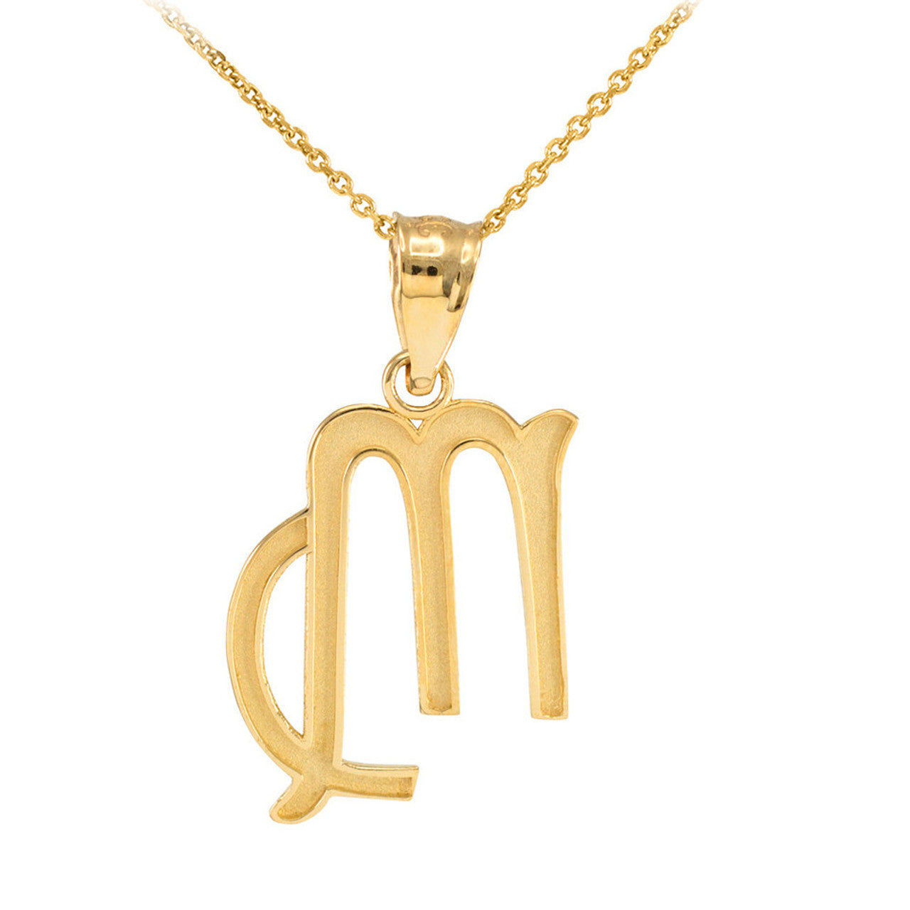 Gold Zodiac Sign Pendant Necklace (Available in Yellow/Rose/White Gold)