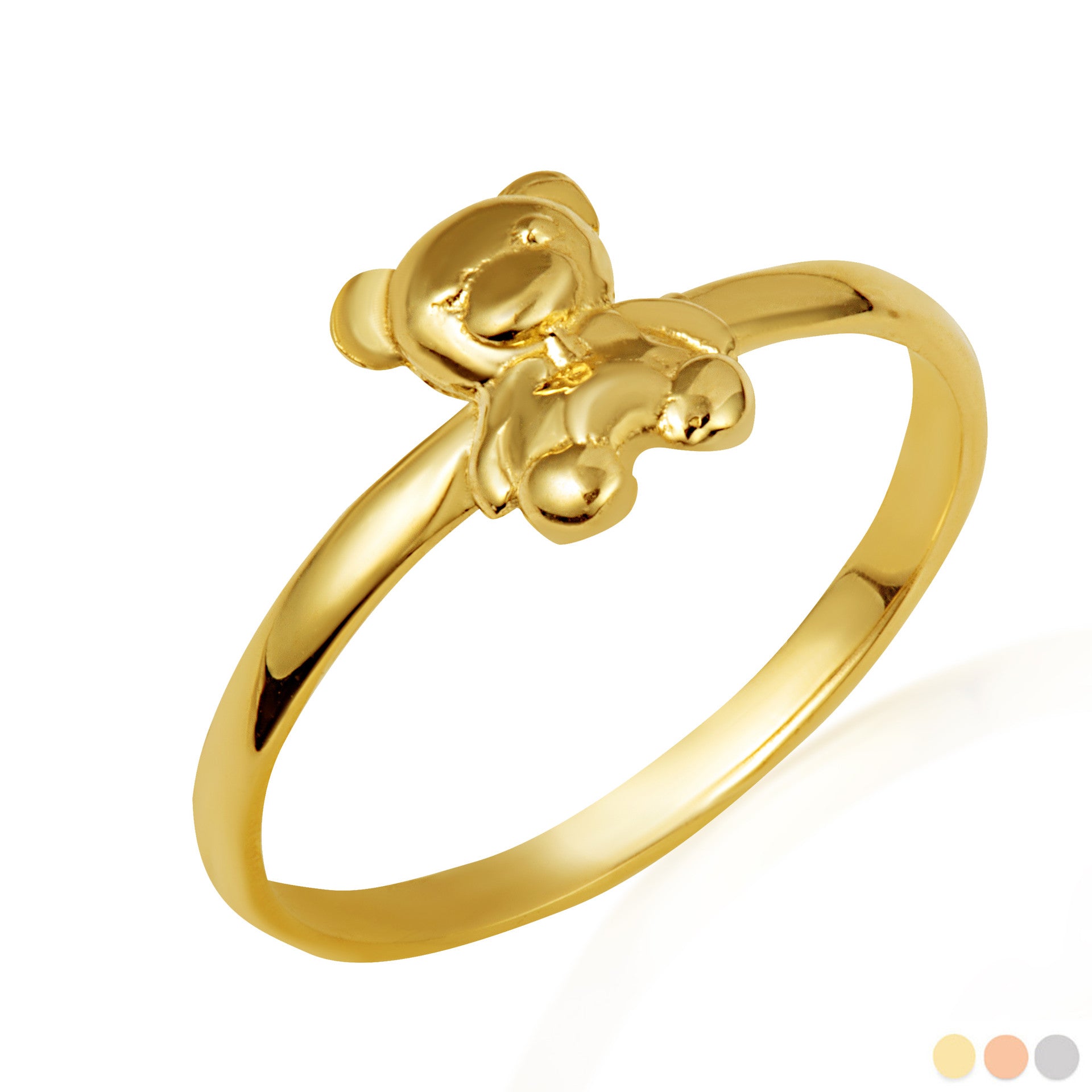 Gold Teddy Bear Toy Ring (Available in Yellow/Rose/White Gold)