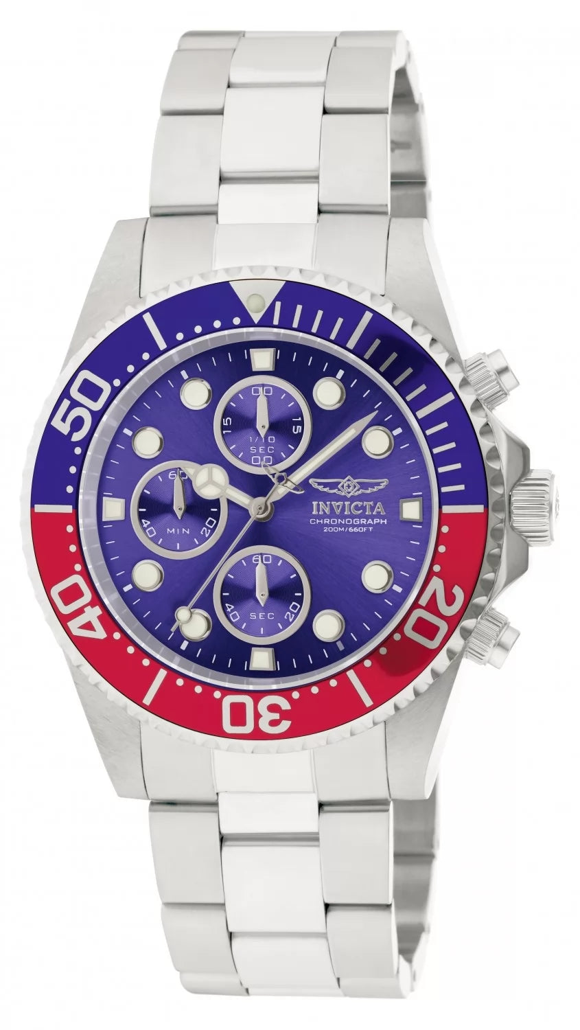 Invicta Men's 1771 Pro Diver Quartz Multifunction Blue Dial Watch