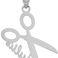 Personalized Engravable Silver Name Hairdresser Hair Stylist Scissor Pendant Necklace