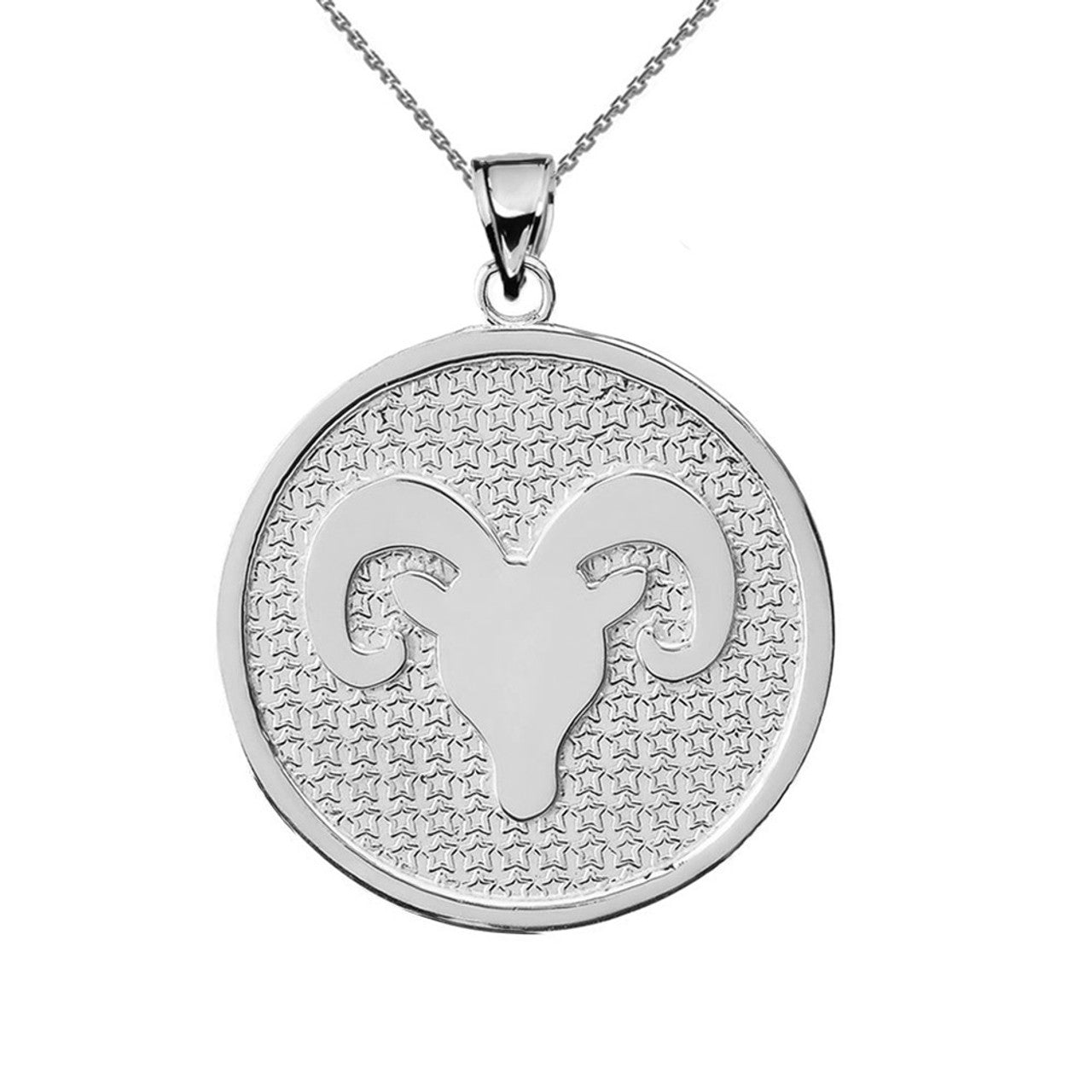 .925 Sterling Silver 12 Astrological Zodiac Disc Pendant Necklace