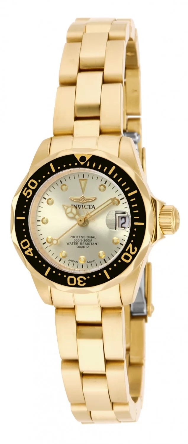 Invicta Men's 17038 Pro Diver Quartz 3 Hand Champagne Dial Watch