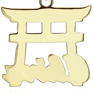 Gold Personalized Japanese Torii Gate Necklace Custom Made Any Name(Available in Yellow/Rose/White)