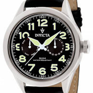 Invicta Men's 11741 Vintage Quartz 3 Hand Black Dial Watch