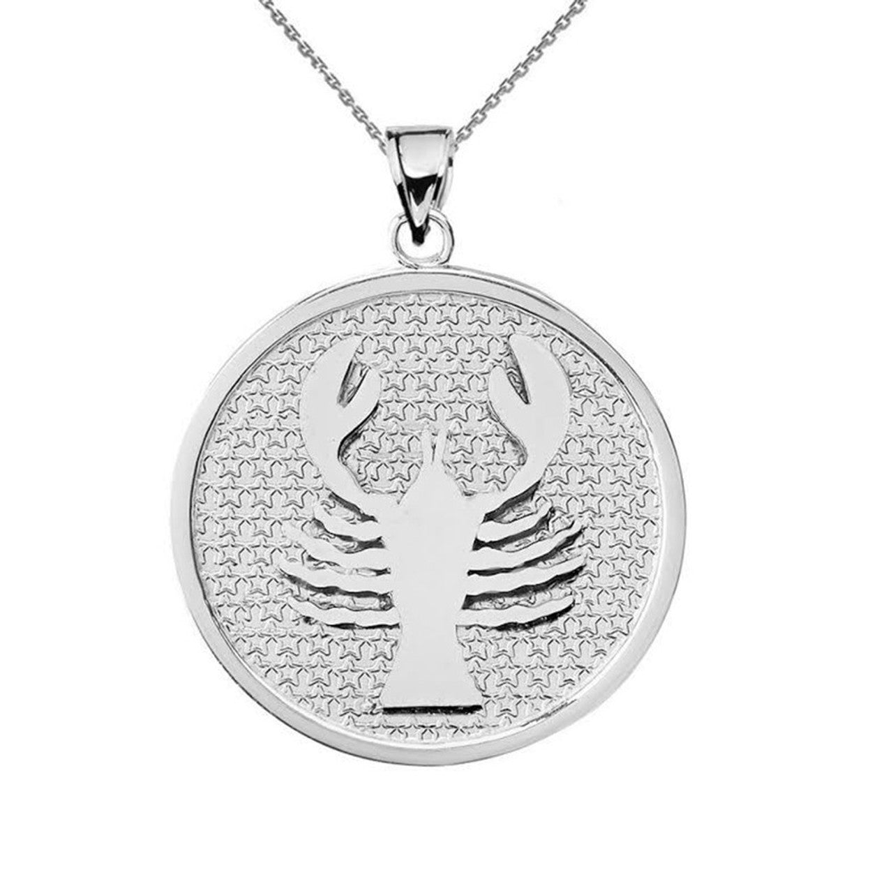 .925 Sterling Silver 12 Astrological Zodiac Disc Pendant Necklace