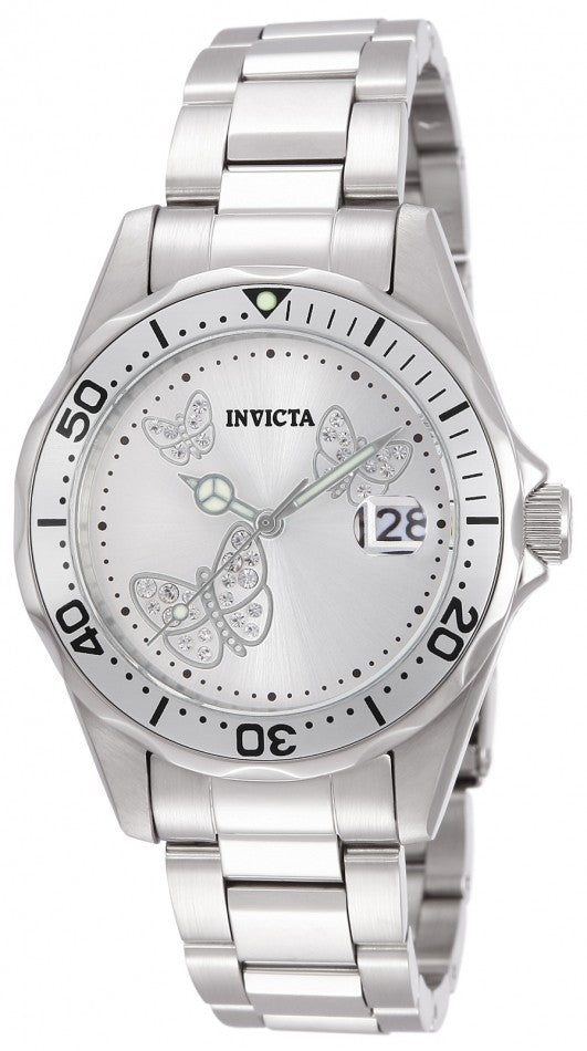Invicta Men's 12503 Angel Quartz 3 Hand Metallic White Dial Watch