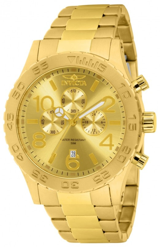 Invicta Men's 1270 Specialty Quartz Chronograph Gold Dial Watch