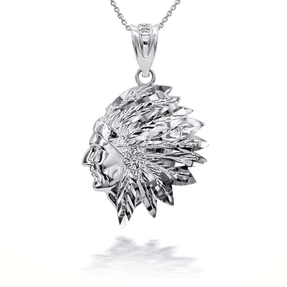 Sterling Silver Native American Apache 3D Charm Necklace