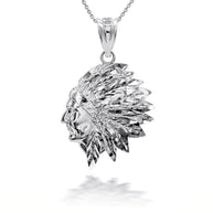 Sterling Silver Native American Apache 3D Charm Necklace
