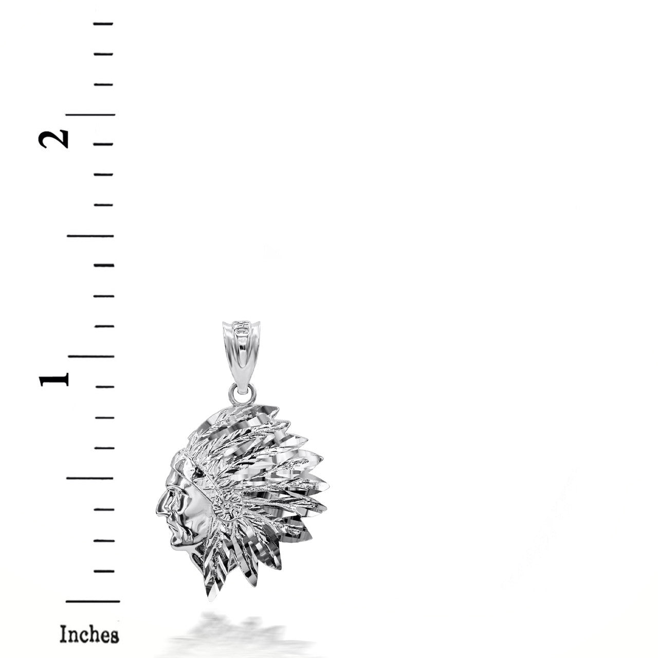 Sterling Silver Native American Apache 3D Charm Necklace