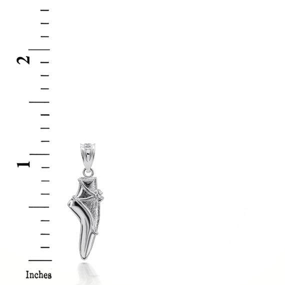 Sterling Silver Ballet Shoe 3D Charm Necklace