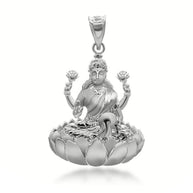 Gold Lakshmi God Hindu Pendant Necklace (Available in Yellow/Rose/White Gold)