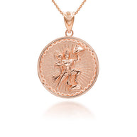 Gold Lord Hanuman Hindu God Coin Pendant/Necklace (Available in Yellow/Rose/White Gold)
