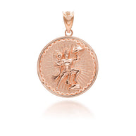 Gold Lord Hanuman Hindu God Coin Pendant/Necklace (Available in Yellow/Rose/White Gold)