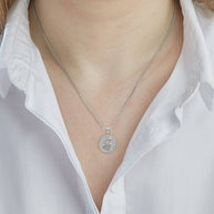Silver Lord Hanuman Hindu God Coin Pendant/Necklace