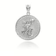 Silver Lord Hanuman Hindu God Coin Pendant/Necklace