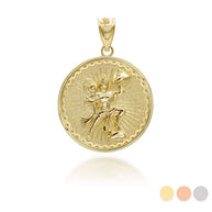 Gold Lord Hanuman Hindu God Coin Pendant/Necklace (Available in Yellow/Rose/White Gold)