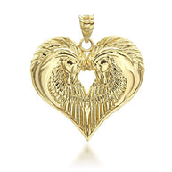 Gold Heart Horse Pendant Necklace(Available in Yellow/Rose/White Gold)
