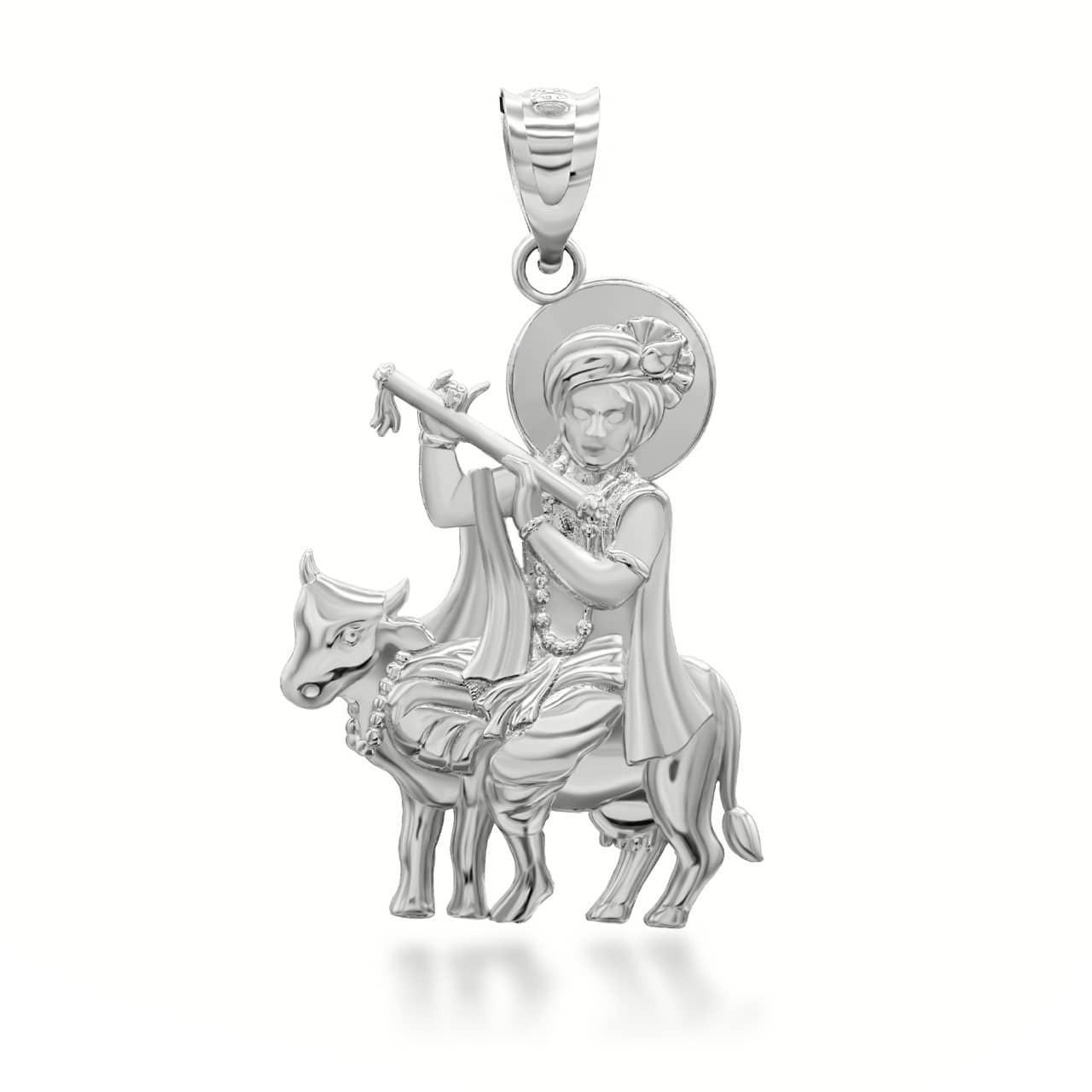 Gold Lord Krishna Hindu Pendant Necklace (Available in Yellow/Rose/White Gold)