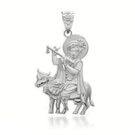Gold Lord Krishna Hindu Pendant Necklace (Available in Yellow/Rose/White Gold)