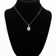 925 Sterling Silver 3D Jesus Christ Sacred Heart Oval Pendant Necklace