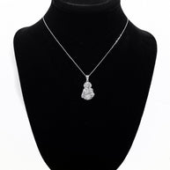 925 Sterling Silver 3D Jesus Christ Sacred Heart Big Pendant Necklace