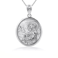 925 Sterling Silver Jesus Christ Sermon On The Mount Pendant Necklace