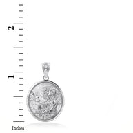 925 Sterling Silver Jesus Christ Sermon On The Mount Pendant Necklace