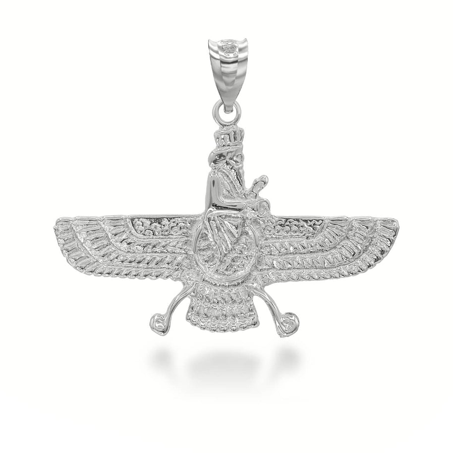 Gold Faravahar Ahura Mazda Pendant Necklace (Available in Yellow/Rose/White Gold)