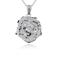 925 Sterling Silver Rose Flower Necklace