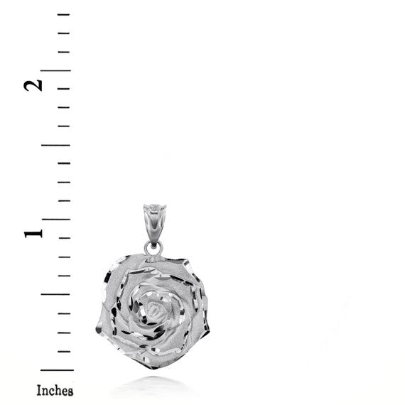 925 Sterling Silver Rose Flower Necklace