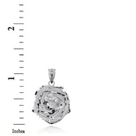 925 Sterling Silver Rose Flower Necklace