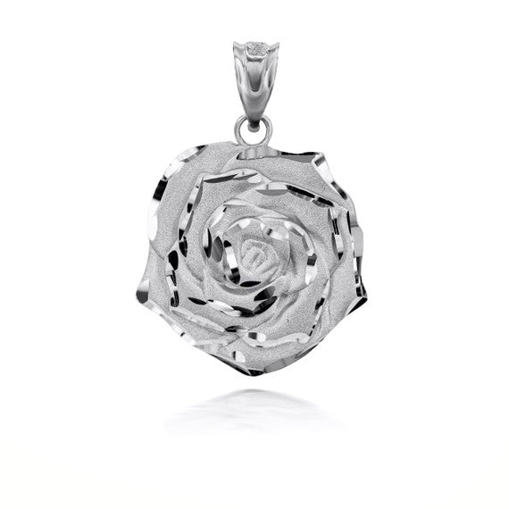 925 Sterling Silver Rose Flower Necklace