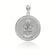 Gold Lord Ganesha Hindu Coin Pendant (Available in Yellow/Rose/White Gold)