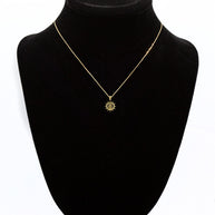 Gold Ship Wheel Helm Anchor Roped 3D Charm Necklace (Available in Yellow/Rose/White Gold)