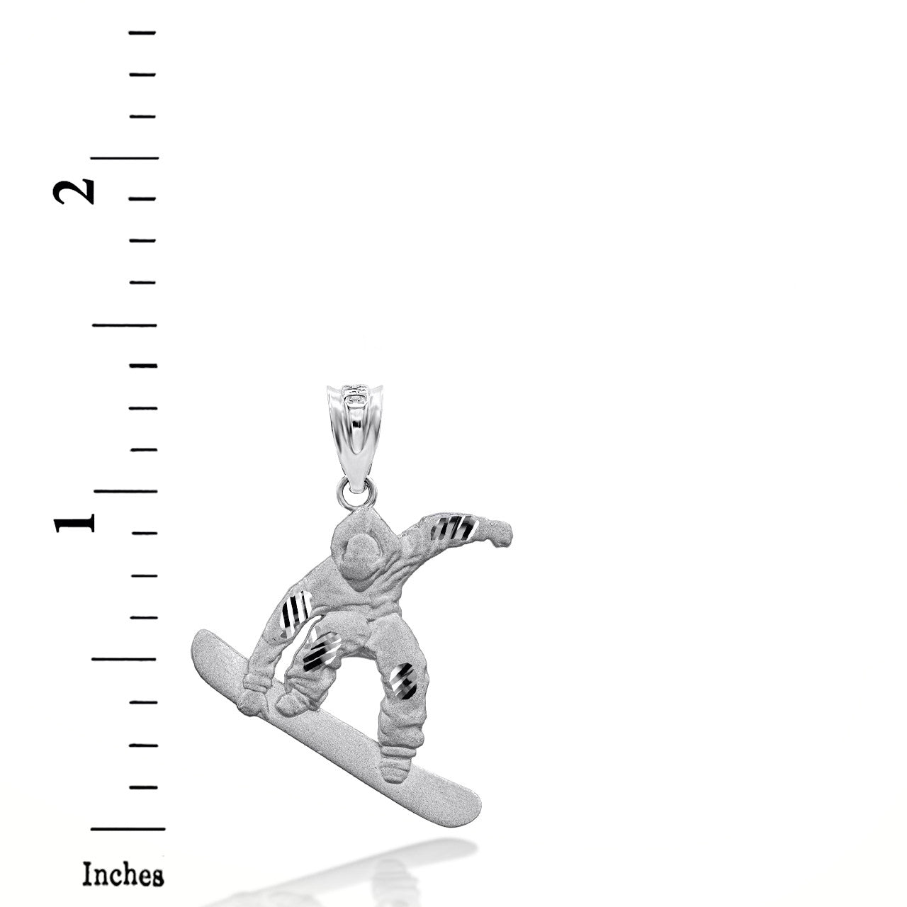 Sterling Silver Snowboarding 3D Charm Necklace