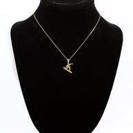 Gold Snowboarding 3D Charm Necklace (Available in Yellow/Rose/White Gold)
