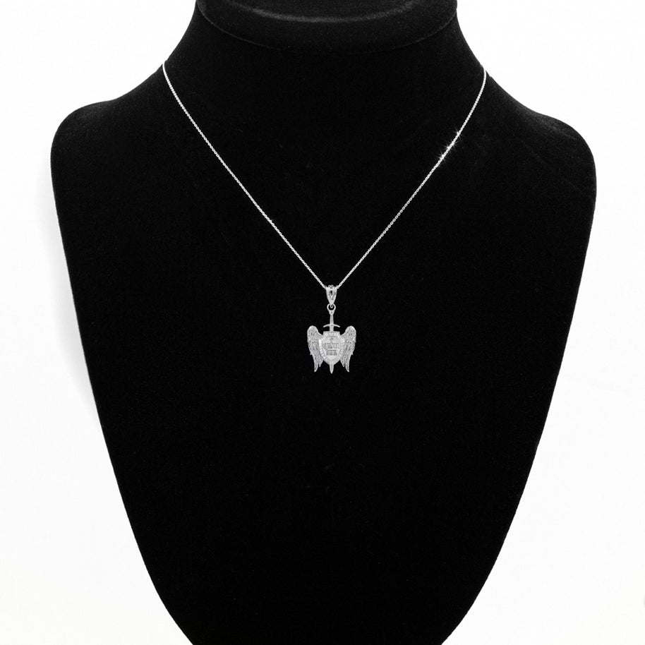 925 Sterling Silver Saint Michael Sword and Shield 