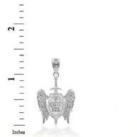 925 Sterling Silver Saint Michael Sword and Shield 