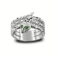 Gold Serpent Snake Emerald Birthstone Ring (Available in Yellow Gold, Rose Gold, White Gold)