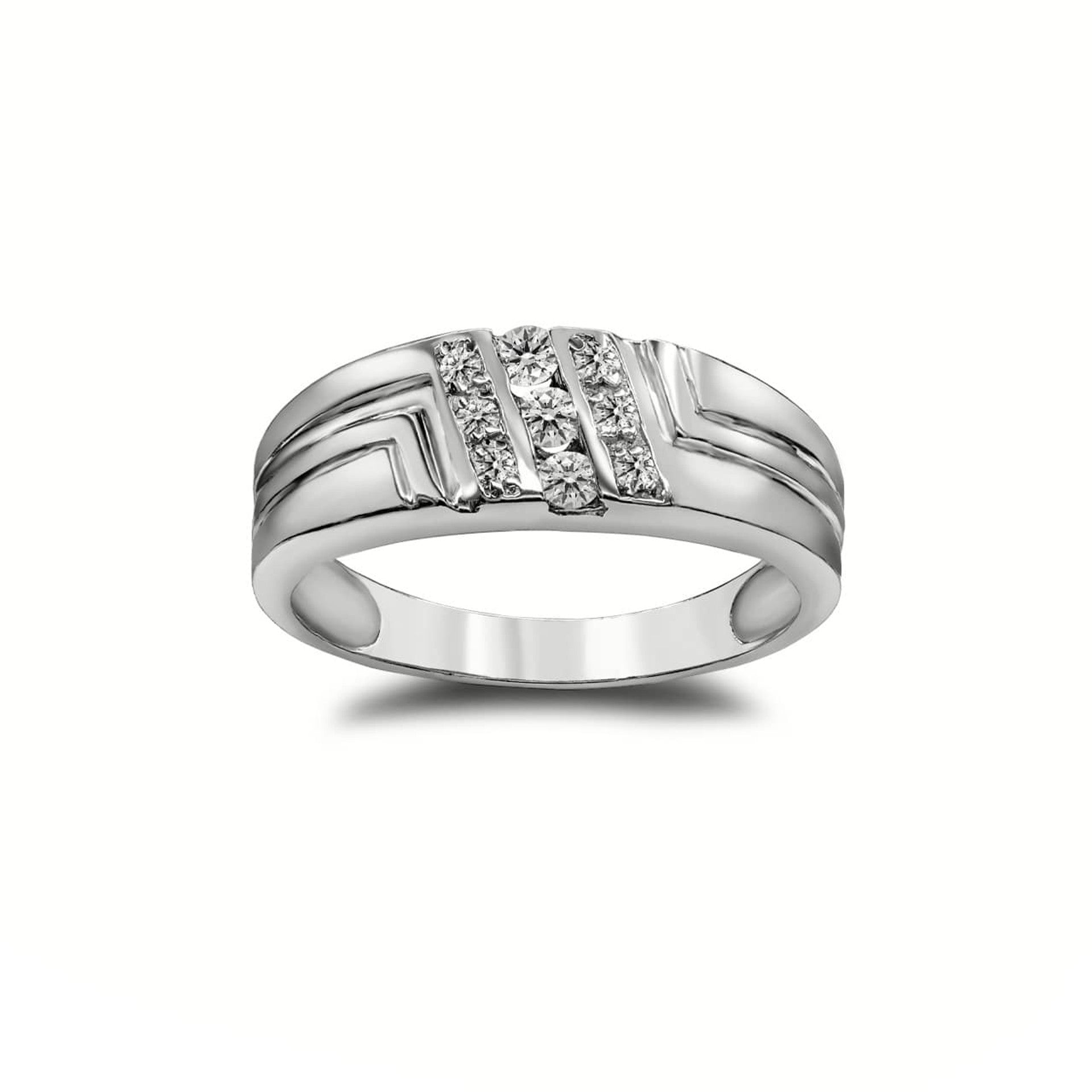 His 9-Stone Diamond Wedding Band in Gold (Available in Yellow/Rose/White Gold)