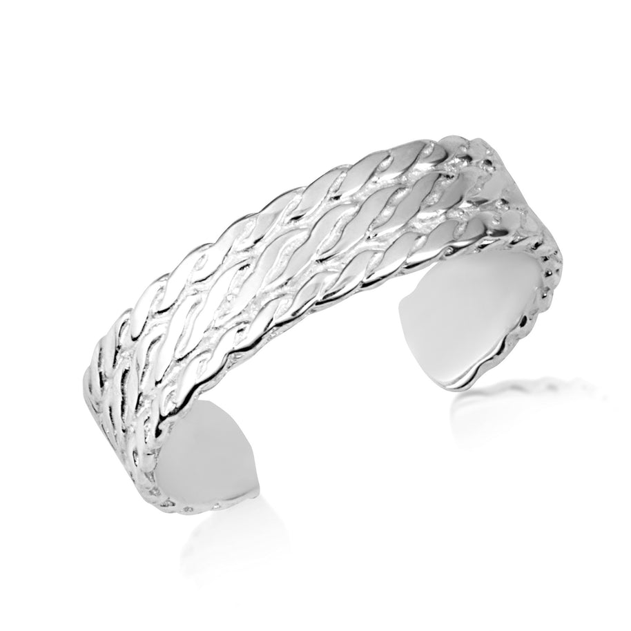 Gold Woman's Elegant Milgrain Weave Toe Ring (Available in Yellow/Rose/White Gold)
