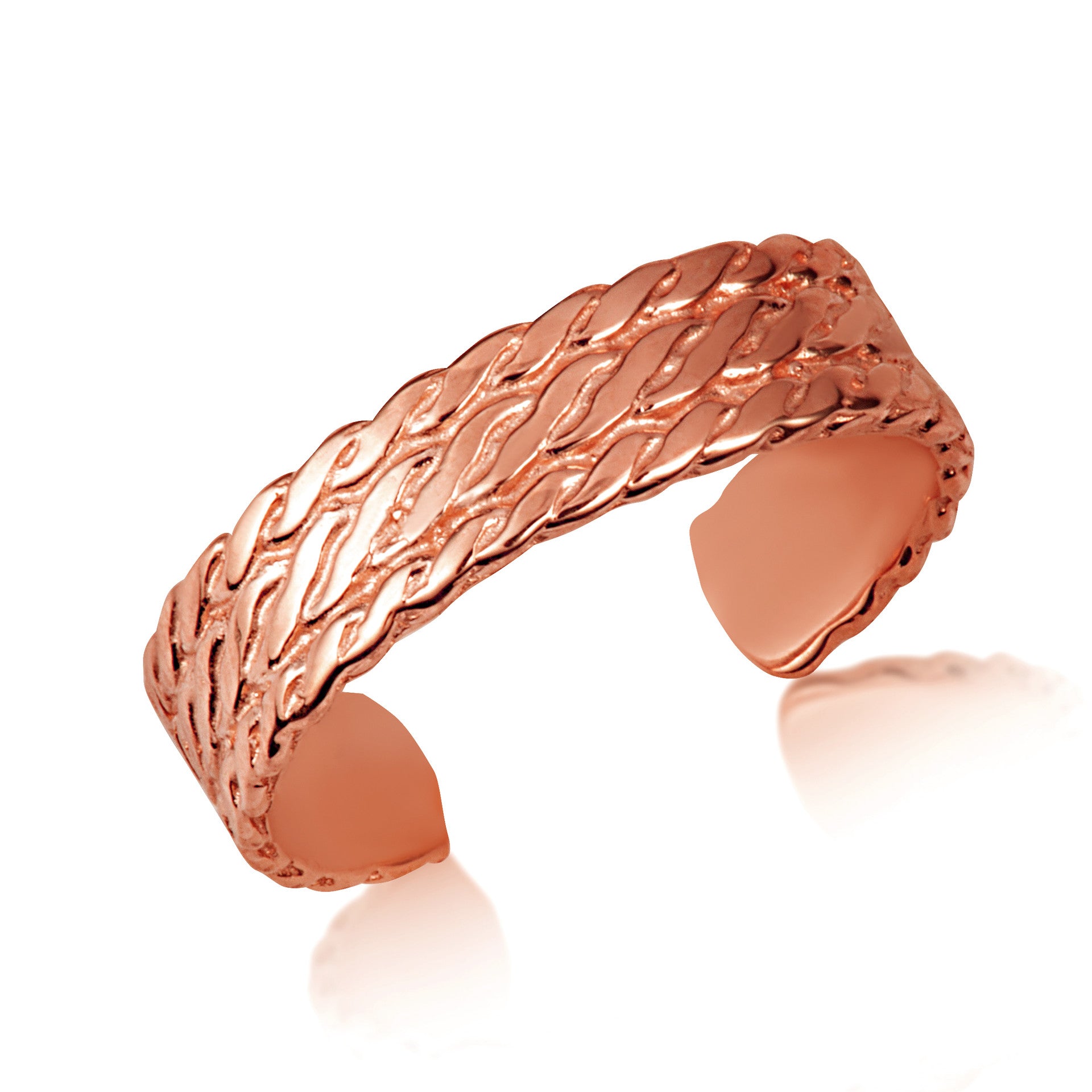 Gold Woman's Elegant Milgrain Weave Toe Ring (Available in Yellow/Rose/White Gold)